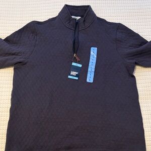 NWOT Lands' End Navy Quilted Half-Zip Pullover